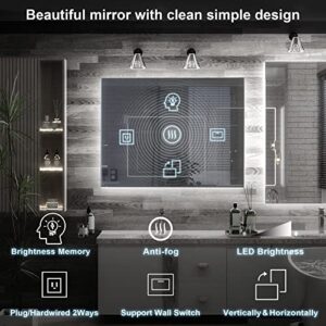 TokeShimi LED Mirror for Bathroom 28 x 36 Inch Anti Fog 3900LM Backlit Bathroom Mirrors for Wall with Light,Vanity Mirror with Memory Function, Stepless Dimmable 6000K (Horizontal/Vertical)