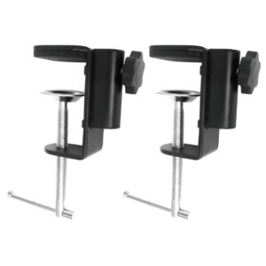 xinme desk lamp clamp: 2pack 1/2 enlarge hole replacement c clamp desk light,magnifying glass w/ light,table mic stand,mic arm desk mount, phone holder,for office work task (m black) (c clamp small)