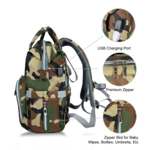 Mr. Peanut's Tili Dili Premium Diaper Backpack with USB Charging Port (Camo)