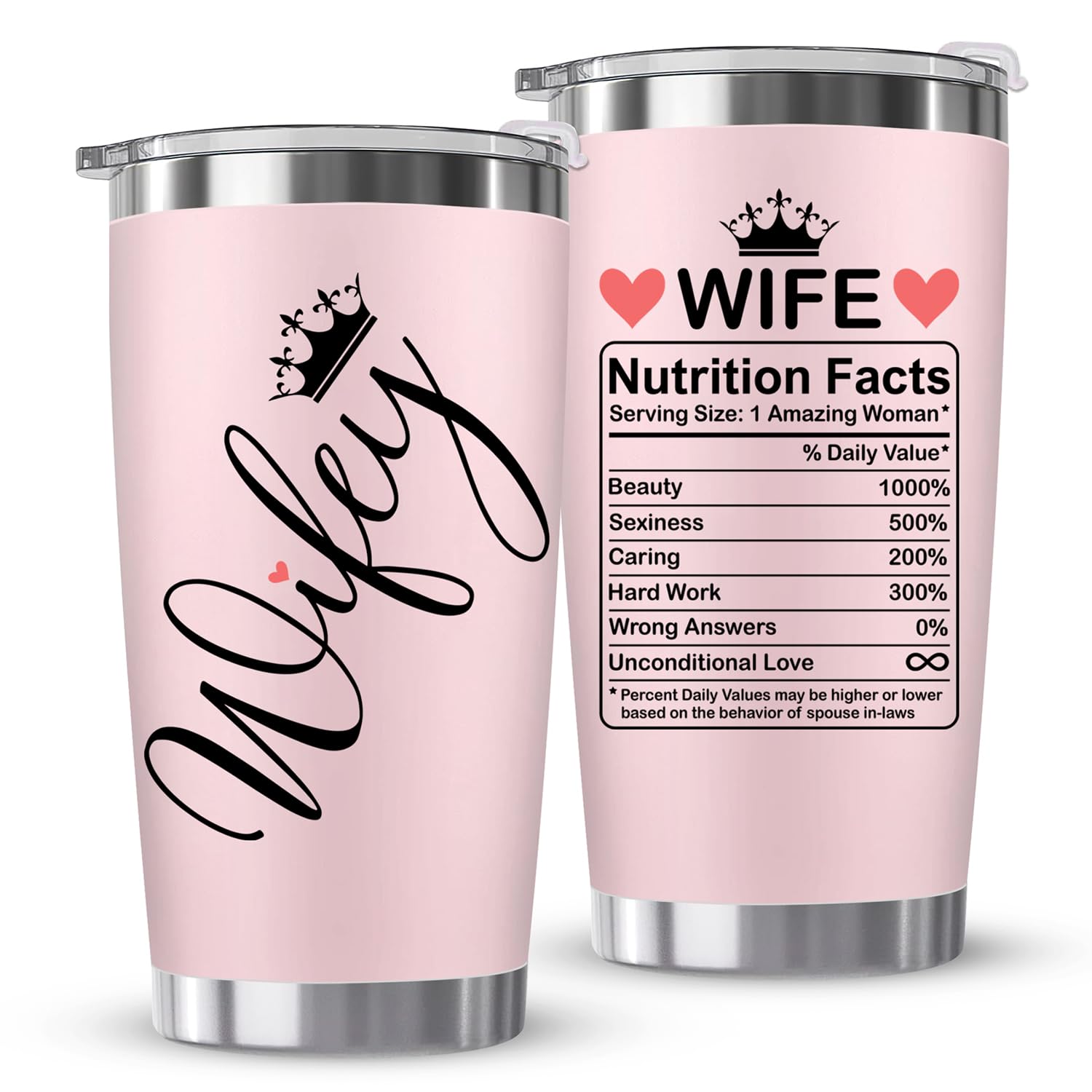 ZAGKOO Mothers Day Gifts for Wife from Husband - Wife Mothers Day Gifts, Wife Birthday Gift Ideas, Anniversary Wedding Romantic I Love You Presents for Wifey, Fiance, Her - To My Wife Pink Tumbler Cup