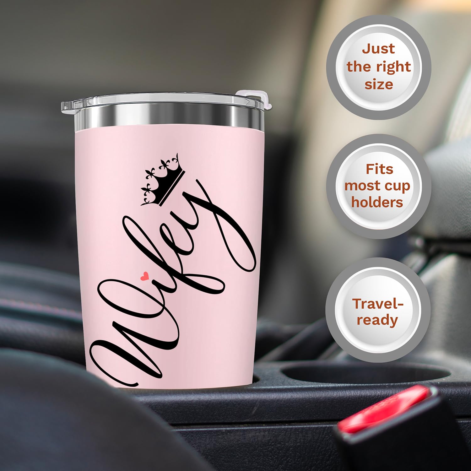 ZAGKOO Mothers Day Gifts for Wife from Husband - Wife Mothers Day Gifts, Wife Birthday Gift Ideas, Anniversary Wedding Romantic I Love You Presents for Wifey, Fiance, Her - To My Wife Pink Tumbler Cup