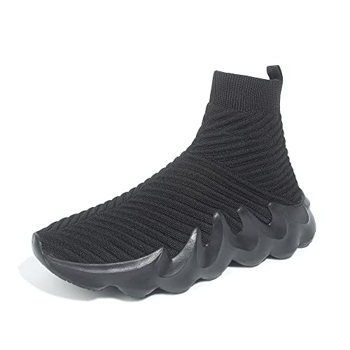 ALLY UNION MAKE FORCE Men Wide Basketball Skinners Sock Shoes Comfortable Walking Shoes Black Size 10.5