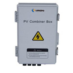 lopopvsys 4 string pv combiner box with lightning arreste, 15a rated current fuse and 2p 63a circuit breakers for on/off grid solar panel system (4 string pv combiner box)
