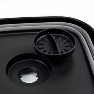 SAMMART 10L (2.64 Gallon) Collapsible Dishpan with Draining Plug - Foldable Washing Basin - Portable Dish Washing Tub - Space Saving Kitchen Storage Tray (Black/Alloy Grey)