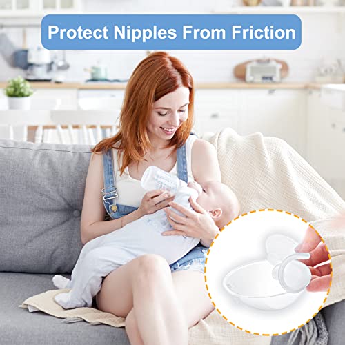 Breast Milk Catcher, Milk Collector for Breastfeeding Mother, Breast Shells, Breastmilk Collector with Plugs, for Milk Leaks, Protect Cracked Nipples&Collect Breastmilk, Silicone Nursing Cups-2PCS