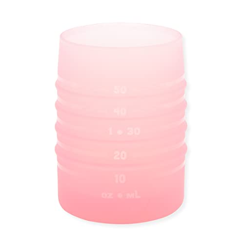 Bumkins Baby and Toddler Cups, Sip Cup, Spill Proof Training Drinking for Babies Ages 4 Months, Tip Proof, Platinum Silicone Starter Cup, Pink