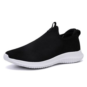 niyaosm men's casual outdoor sports running shoes work dress shoes indoor women's shoes non slip durable couple shoe black and white size 6