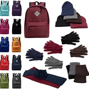 Bulk Case of 12 Backpacks and 12 Winter Item Sets - Wholesale Care Package - Emergencies, Homeless, Charity