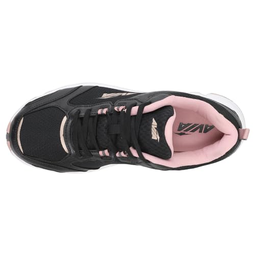 Avia Forte Women’s Running Shoes with Lightweight Breathable Mesh - Black/Dark Grey/Light Pink, 10 Wide