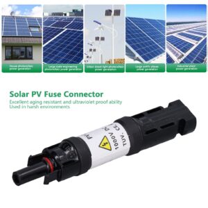 Solar PV Fuse Connector, Waterproof Solar Fuse Connector, Male Female IP67 Dustproof Panel Cable Blocking Diode Holder 1000V with Guiding Insulation Element(30A)