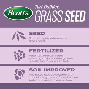 Scotts Turf Builder Grass Seed Perennial Ryegrass Mix with Fertilizer and Soil Improver, Establishes Quickly, 2.4 lbs.
