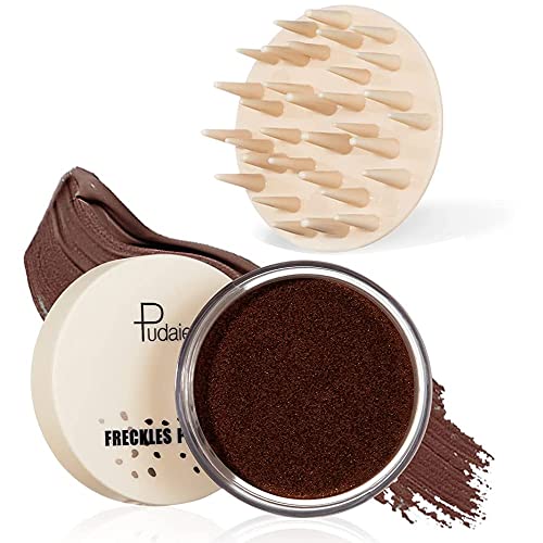 Upgrade Fake Freckles Air Cushion Stamp, Quick Create Realistic Sunkissed Fake Freckles Makeup, Lifelike Waterproof Long Lasting Soft Dot Spot Faux Freckle Pen Makeup Tattoo (Reddish Brown)