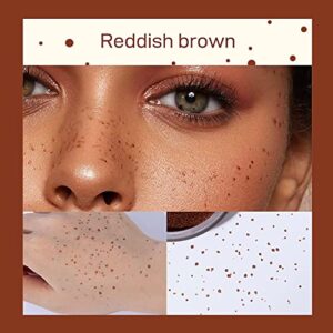 Upgrade Fake Freckles Air Cushion Stamp, Quick Create Realistic Sunkissed Fake Freckles Makeup, Lifelike Waterproof Long Lasting Soft Dot Spot Faux Freckle Pen Makeup Tattoo (Reddish Brown)