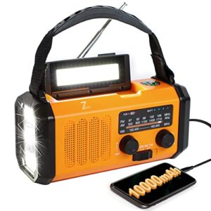 10000mah emergency weather radio, 4 way powered am/fm/noaa portable solar crank radio, dynamo phone charger, 700lm led flashlight & reading lamp,sos,type-c,compass for hurricane storm camping survival