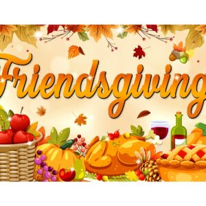 Large 71" X 43" Friendsgiving Backdrop, Friendsgiving Party Decorations, Friendsgiving Banner for Thanksgiving Decorations, Friendsgiving Photo Backdrop for Friendsgiving Decorations tineit