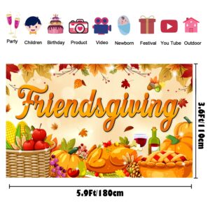 Large 71" X 43" Friendsgiving Backdrop, Friendsgiving Party Decorations, Friendsgiving Banner for Thanksgiving Decorations, Friendsgiving Photo Backdrop for Friendsgiving Decorations tineit