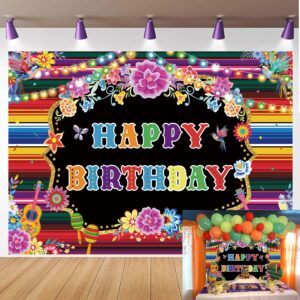 mexican birthday backdrop for photography fiesta themed party banners fiesta birthday party decor supplies photo booth background (6x4ft: 72x48 inch)