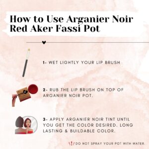 Arganier Noir Aker Fassi Lip and Cheek Stain- long lasting buildable Color