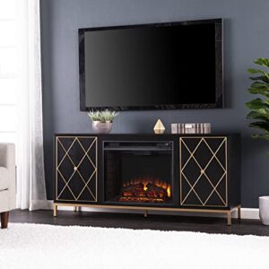 sei furniture marradi electric fireplace w/media storage, black