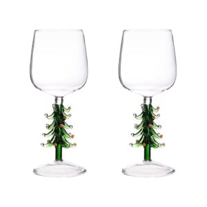 luxshiny vintage glasses 2 pieces 360ml christmas tree xmas wine glass stem wine glasses elegant wine goblet wine glass wine vintage decor