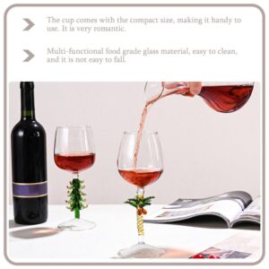 Luxshiny Vintage Glasses 2 pieces 360ml Christmas Tree Xmas Wine Glass Stem Wine Glasses elegant Wine Goblet Wine Glass Wine Vintage Decor
