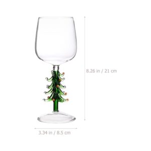 Luxshiny Vintage Glasses 2 pieces 360ml Christmas Tree Xmas Wine Glass Stem Wine Glasses elegant Wine Goblet Wine Glass Wine Vintage Decor