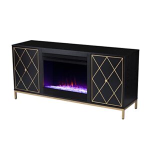 SEI Furniture Marradi Color Changing Fireplace w/Media Storage, Black