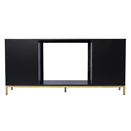 SEI Furniture Marradi Color Changing Fireplace w/Media Storage, Black