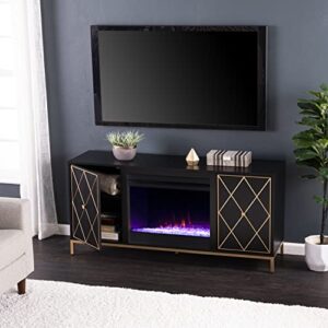 SEI Furniture Marradi Color Changing Fireplace w/Media Storage, Black