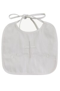 pink princess white baptism bib boy - christening cotton baby baptism bibs with embroidered cross - baptismal gifts and accessories