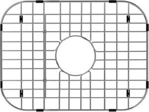 sanno kitchen sink grate sink protector for kitchen sink, stainless steel grid sink protector kitchen sink rack bottom of kitchen sink,center drain,18"l x 13.4"w