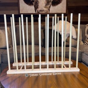 Art Storage Rack - 24'' Long x 8'' Wide with 18'' Tall dowels - for Art Canvas Storage, Frames, Framed Art, Paintings (DSR24818)