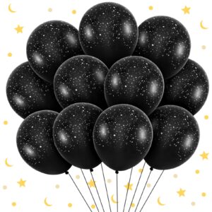 60 pcs 12 inch galaxy birthday party balloons space theme party balloons black latex outer space planet balloons birthday party decorations space themed party supplies for teens and adult