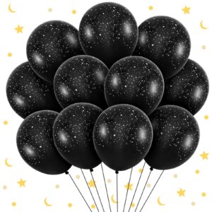 60 Pcs 12 Inch Galaxy Birthday Party Balloons Space Theme Party Balloons Black Latex Outer Space Planet Balloons Birthday Party Decorations Space Themed Party Supplies for Teens and Adult