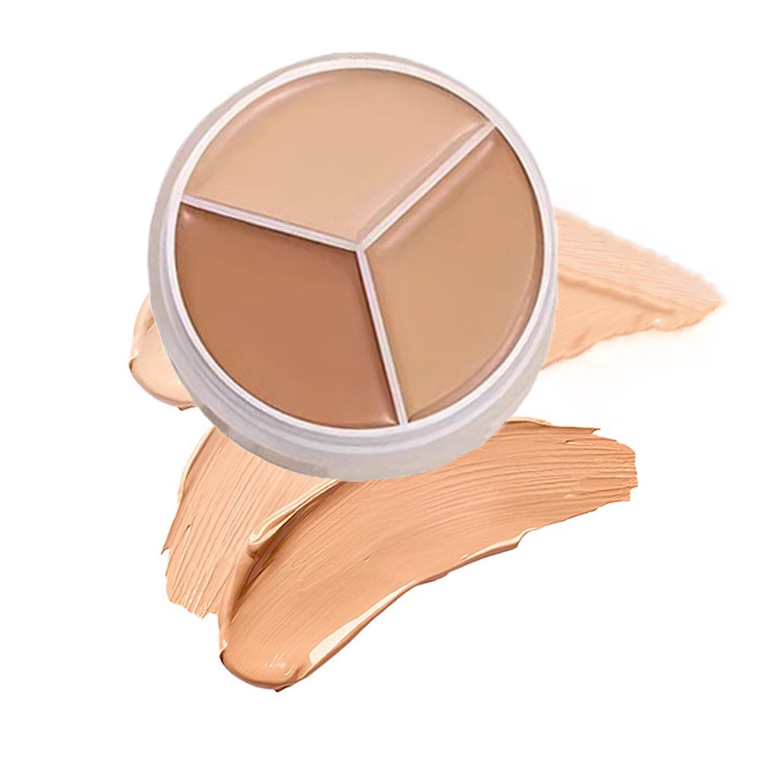 Full Cover Concealer Palette,Tri-Color Concealer Make Up,Corrects Dark Circles Red Marks Scars& Softens Fine Lines,Highlight Contours Waterproof Long Lasting Concealer Matte Foundation