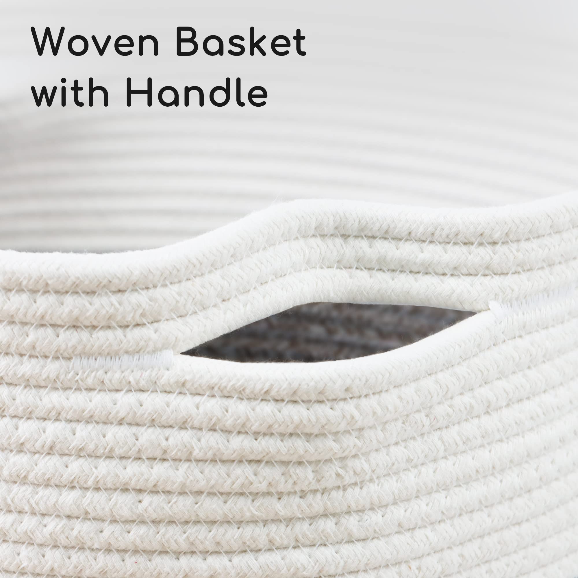 MXMHOME Large Blanket Basket Storage Blanket Basket 23.6"x23.6"x14.1" Living Room Woven Baskets for Storage Kids Baby Toy Bin Soft Rope Baskets for Organizing Wicker Laundry Baskets Large