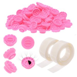 ekysso glue rings lash extension, 200 pcs volume glue holder, easy fan lash rings for glue, flower glue cup for lash extension supplies, eyelash extension rings holder, lash holder, lash fan supplies