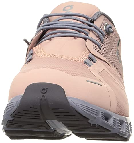 ON Women's Cloud 5 Waterproof Sneakers, Rose/Fossil, 11