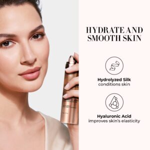 LUMINESS Silk Airbrush Spray Foundation - Full Coverage Foundation - Formula Hydrates & Moisturizes with Hyaluronic Acid, Aloe Vera & Hydrolyzed Silk (Shade - Light Medium)