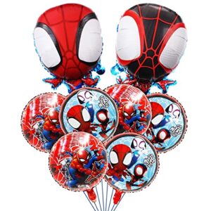 spidey and his amazing friends foil balloons, spidey birthday party balloon decorations