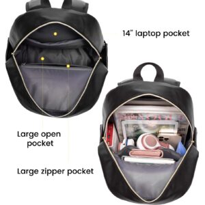 LOVEVOOK Backpack Purse for Women, Waterproof Mini Backpack, Lightweight Small Backpack for Women, 2pcs Sets, Black