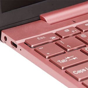 Laptops Computer, 14in Ultra Slim Laptop Pink Quad Core IPS HD Screen for School US Plug