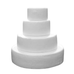 sherchpry 4pcs craft shapes foam wedding decor cake decorating foams cake simulated cake model cake practice round cake dummies 6 cake tier faux white flowers practice tools to rotate