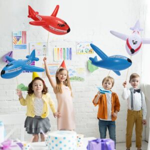 12 Pieces Inflatable Airplanes Aircraft Inflates Plane Inflated Toys for Kids Birthday Shower Party Decoration Supplies Jets Airplane Toys Airplane Birthday Party Supplies 24.5 and 15.75 Inch