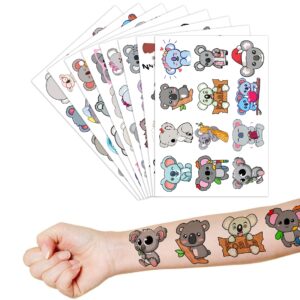 Koala Temporary Tattoos Birthday Party Supplies Decorations 96PCS Cute Tattoos Stickers Party Favors Kids Gifts Girls Boys Classroom School Prizes Themed