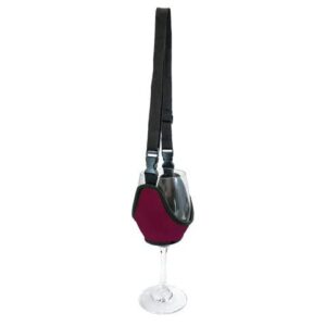 oenophilia wine glass holder necklace - stemstrap (burgundy)