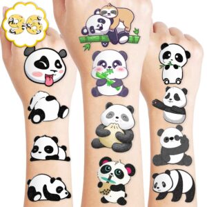 panda temporary tattoos birthday party supplies decorations 96pcs cute tattoos stickers party favors kids gifts girls boys classroom school prizes themed