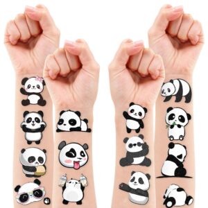 Panda Temporary Tattoos Birthday Party Supplies Decorations 96PCS Cute Tattoos Stickers Party Favors Kids Gifts Girls Boys Classroom School Prizes Themed