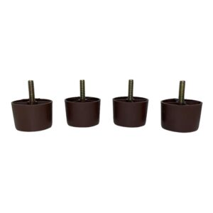 profurnitureparts 1.5" inch brown round tapered plastic sofa couch chair legs set of 4 (1.5)