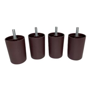 profurnitureparts 2.5" inch brown round tapered plastic sofa couch chair legs set of 4 (2.5)